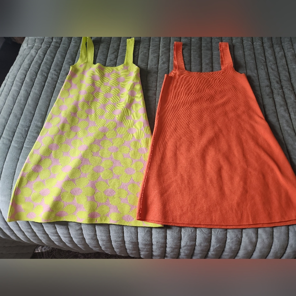 Zara dresses. Size small orange and neon yellow